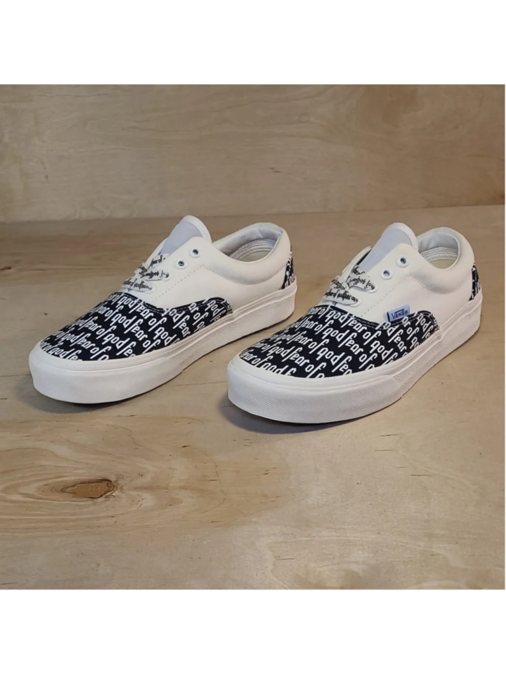 Vans Era X Fear Of God 95 Black White Canvas Shoes Size 4.5 Men's